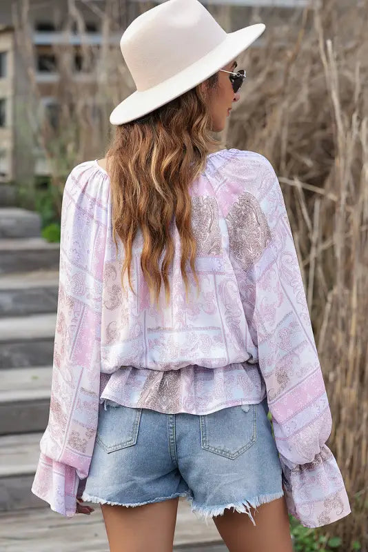 Boho bubble sleeve blouse - blouses