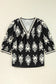 Boho chic geometric blouse - black