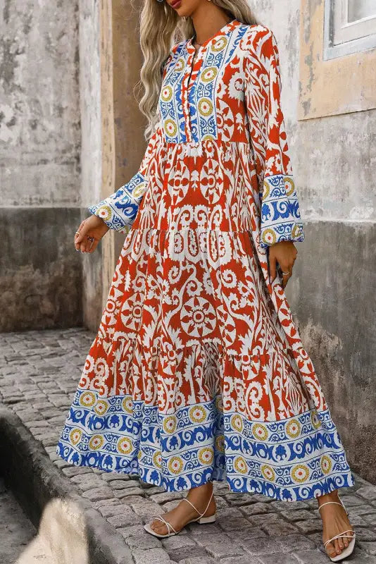 Boho chic mosaic maxi dress | dresses | fashionfitz