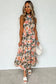 Boho floral halter maxi dress - dresses