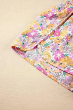 Boho Floral Shirred Casual Shorts - Fashionfitz