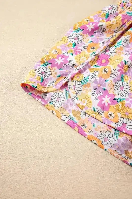 Boho Floral Shirred Casual Shorts - Fashionfitz