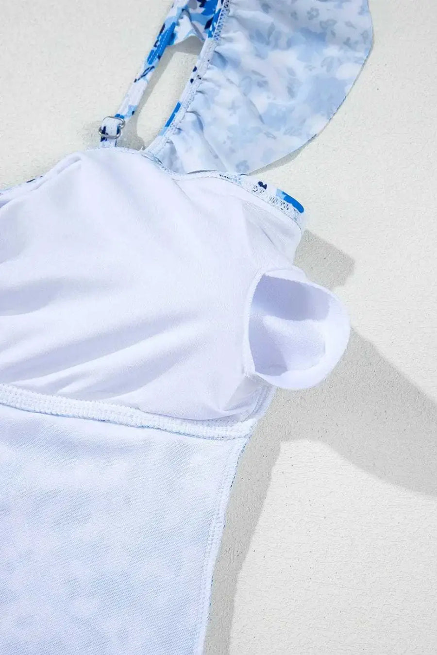 One Piece Swimsuit Boho Floral One-Piece Swimsuit - Ruffled Straps