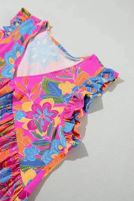 Boho Flounce V Neck Tank Top - Fashionfitz