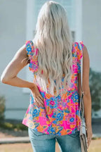 Boho Flounce V Neck Tank Top - Fashionfitz