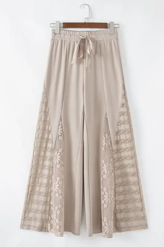 Boho lace patch wide leg pants | fashionfitz