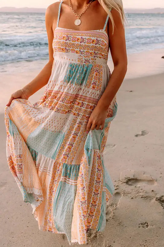 Boho patchwork sundress - maxi dresses