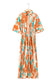 Multicolor bohemian tie dye pleated shirt collar loose jumpsuit - jumpsuits & rompers