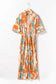 Multicolor bohemian tie dye pleated shirt collar loose jumpsuit - jumpsuits & rompers