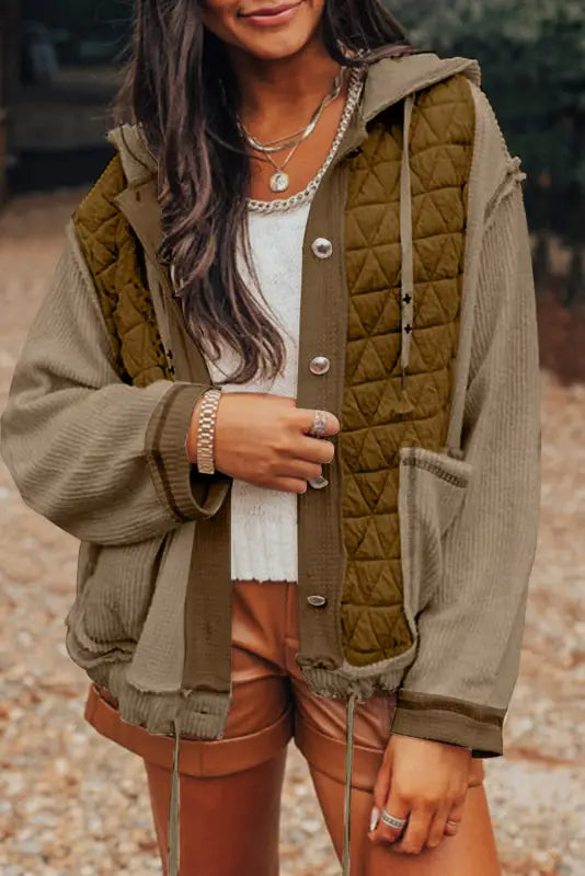 Boho quilted hoodie jacket | ladies jackets | fashionfitz