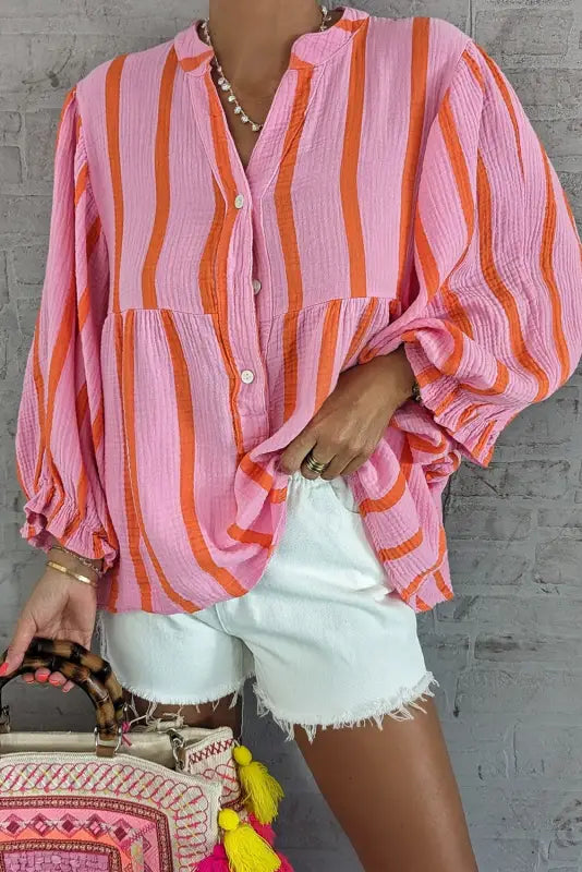 Boho striped billow shirt | women’s shirts | fashionfitz