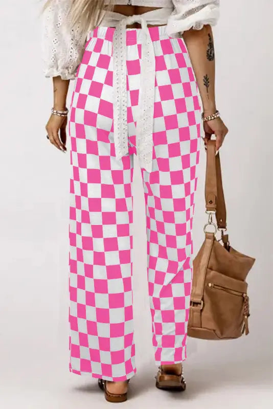 Bold bistretch check pants for women | fashionfitz