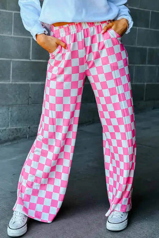 Bold bistretch check pants for women | fashionfitz