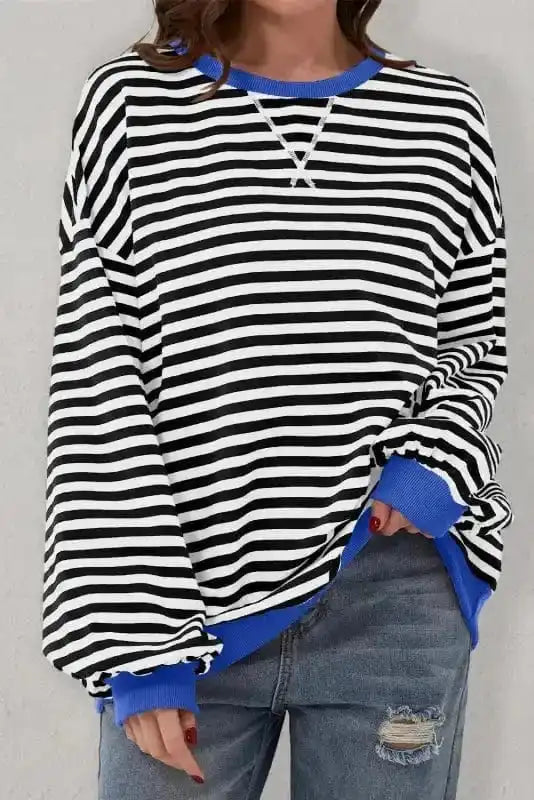 Bold Trim Boxy Sweatshirt - Fashionfitz