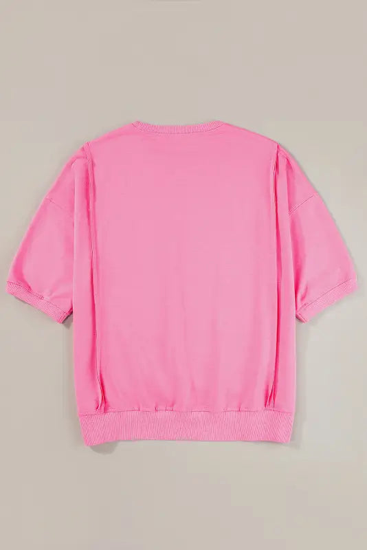 Bonbon exposed seam split loose t shirt - t-shirts