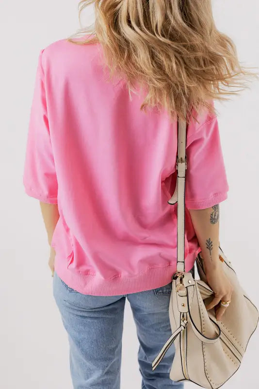 Bonbon exposed seam split loose t shirt - t-shirts