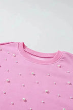 Bonbon Pearl Ribbed Sweatshirt - Fashionfitz
