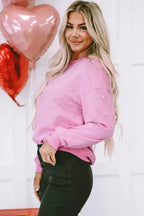 Bonbon Pearl Ribbed Sweatshirt - Fashionfitz