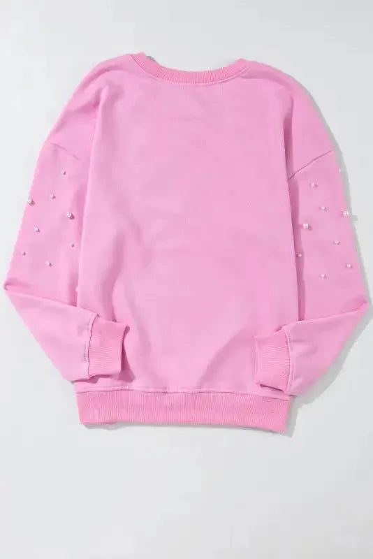 Bonbon Pearl Ribbed Sweatshirt - Fashionfitz