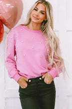 Bonbon Pearl Ribbed Sweatshirt - Fashionfitz