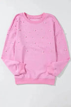 Bonbon Pearl Ribbed Sweatshirt - Fashionfitz