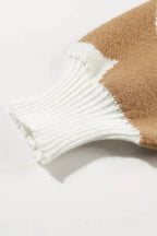 Bonbon Plus Size Flower Pattern Drop Shoulder Sweater - Fashionfitz