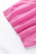 Bonbon Short Sleeve Sweater - Ribbed Mock Neck Ruffled - Fashionfitz