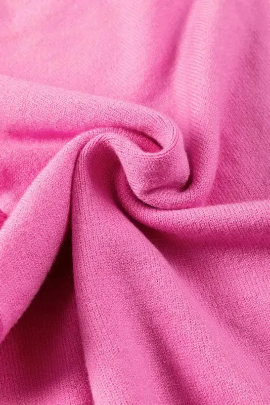 Bonbon Short Sleeve Sweater - Ribbed Mock Neck Ruffled - Fashionfitz