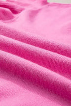 Bonbon Short Sleeve Sweater - Ribbed Mock Neck Ruffled - Fashionfitz