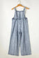 Beau Blue Light Wash Frayed Exposed Seam Wide Leg Denim Overall - Fashionfitz