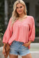 Bracelet sleeve babydoll blouse - pink / s / 100% cotton - blouses