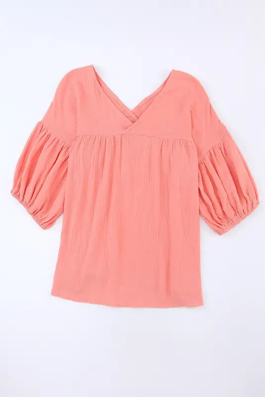 Bracelet sleeve babydoll blouse - blouses