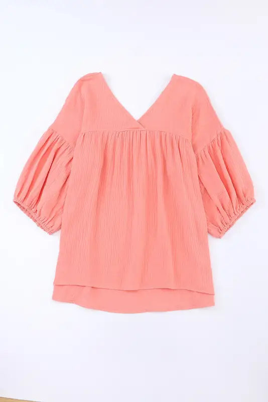 Bracelet sleeve babydoll blouse - blouses