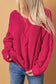 Braided knit sweater - v-neck - sweaters