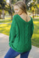 Braided knit sweater - v-neck - sweaters