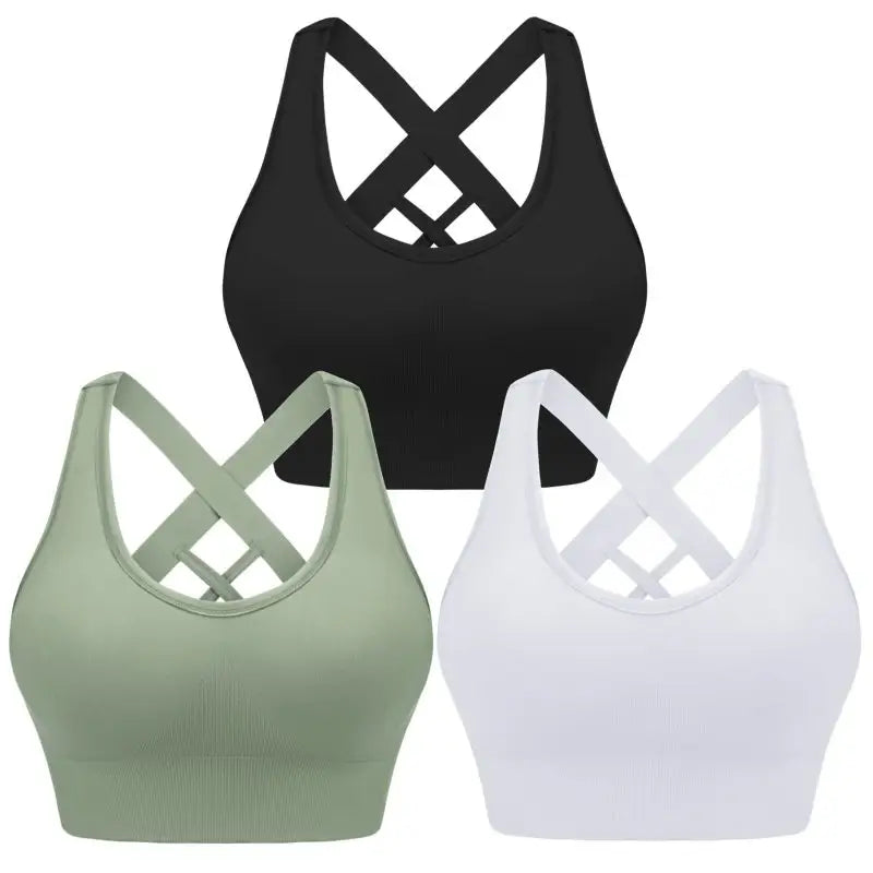 Brake a sweat seamless sports bra - black + white + green / s - bras