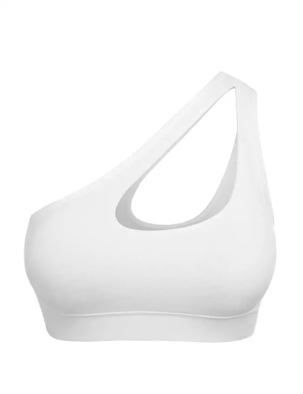 Breeze one-shoulder sports bra - raw white off / xl - bras