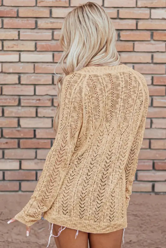 Breezy charm open knit cardigan | fashionfitz