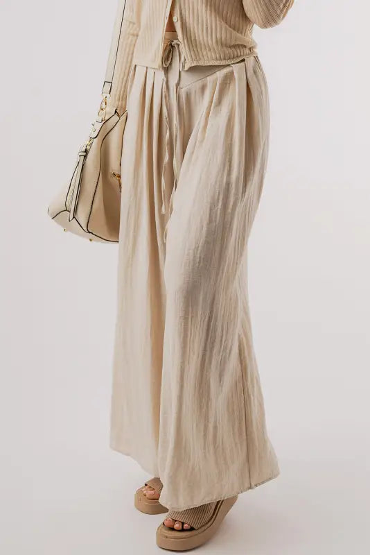 Breezy pleats casual trousers | linen | fashionfitz