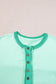 Bright green t-shirt - contrast color patchwork half button - t-shirts