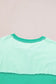 Bright green t-shirt - contrast color patchwork half button - t-shirts