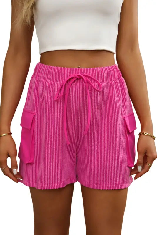 Bright pink cargo shorts - casual