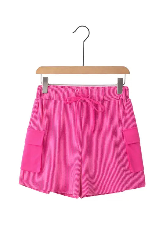 Bright pink cargo shorts - casual