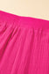 Bright pink crinkled textured square neck puff sleeve and shorts set - loungewear