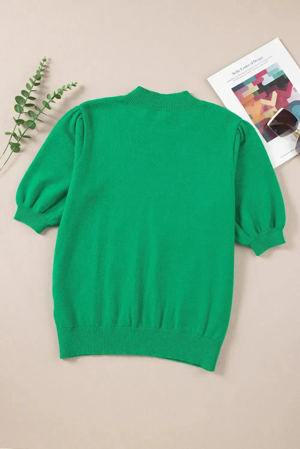 Floral Bubble Short Sleeve Sweater - Fashionfitz