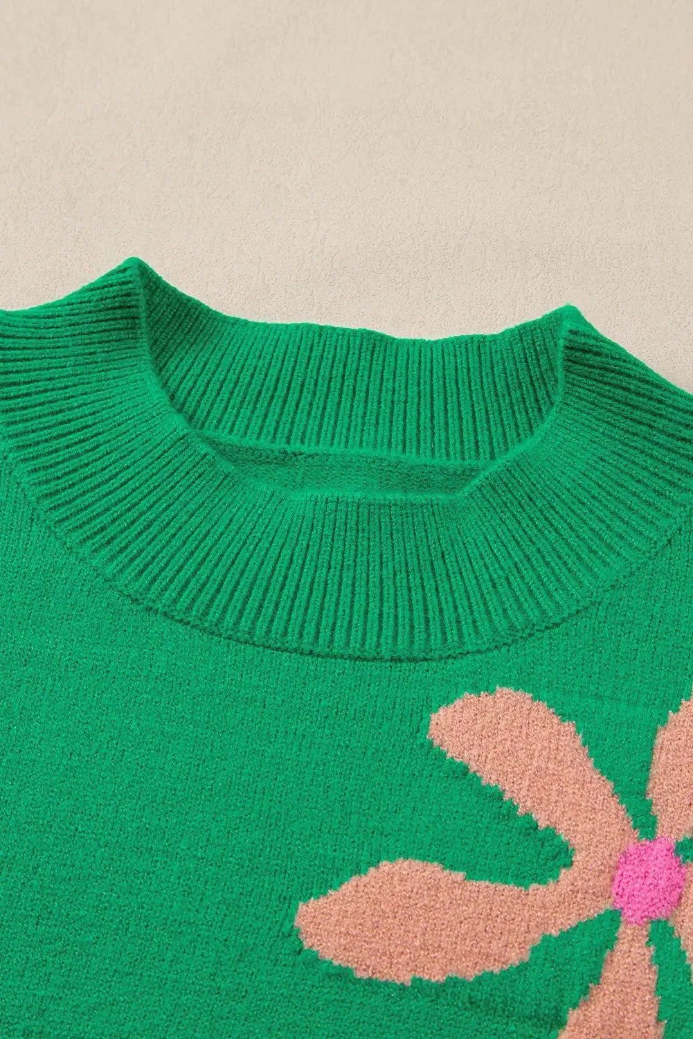 Floral Bubble Short Sleeve Sweater - Fashionfitz