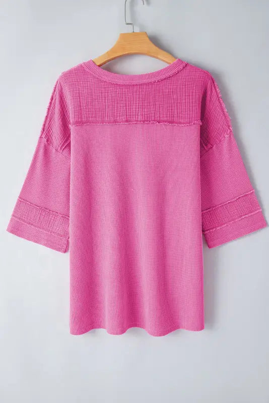 Bright pink oversized mineral wash top - t-shirts