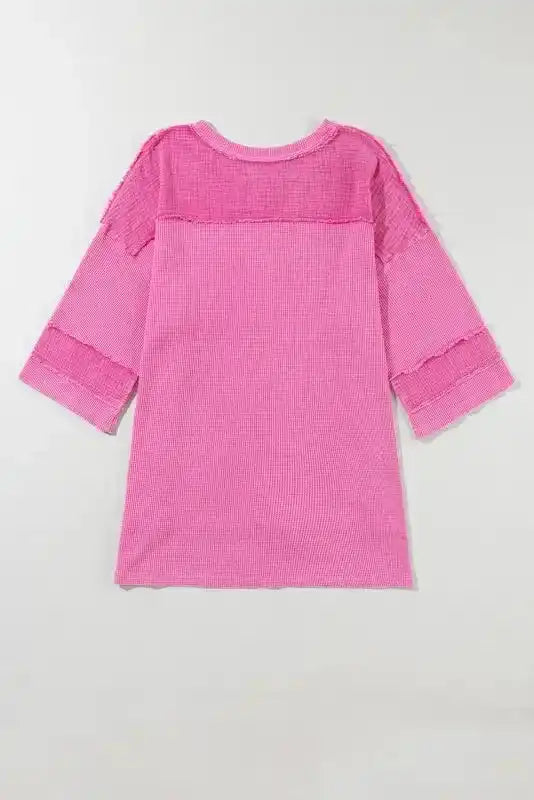 Bright Pink Oversized Mineral Wash Top - Fashionfitz
