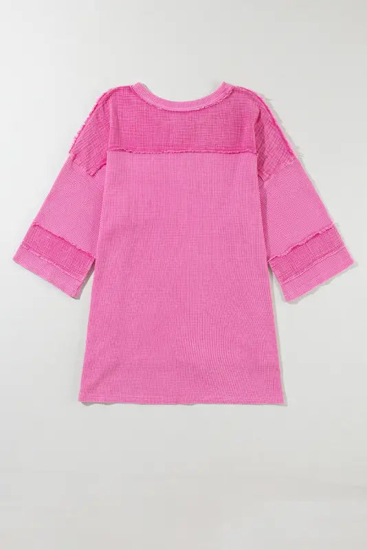 Bright pink oversized mineral wash top - t-shirts