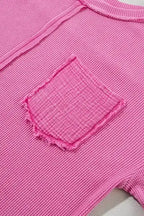 Bright Pink Oversized Mineral Wash Top - Fashionfitz